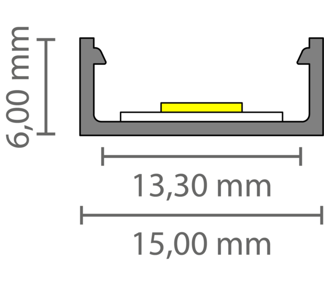 15mm x 6,69mm schwarzes LED-Aluminiumprofil mit Abdeckung für LED-Streifen – A1 Schwarz– Hochwertiges Profil für indirekte Beleuchtung, präzise Maße, optimale Wärmeableitung 15mm x 6,69mm schwarzes LED-Aluminiumprofil mit Abdeckung für LED-Streifen – A1 Schwarz– Hochwertiges Profil für indirekte Beleuchtung, präzise Maße, optimale Wärmeableitung