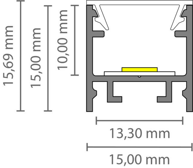 LED-Aluminiumprofil Schwarz 15mm x 15,69mm mit Opaler Klickabdeckung für LED-Streifen – A2 Schwarz, präzise Montage, hochwertige Lichtstreuung, ideal für indirekte Beleuchtung, maßgenau nach DIN-Norm