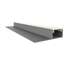 LED-Gipsplattenprofil mit opaker Klickabdeckung, 50,14 mm x 14,09 mm – GIPS300 | LED-Streifen-Einbauprofil für Gipskartonplatten, präzise Maße nach DIN-Norm, inklusive opaker Abdeckung für gleichmäßige Lichtverteilung