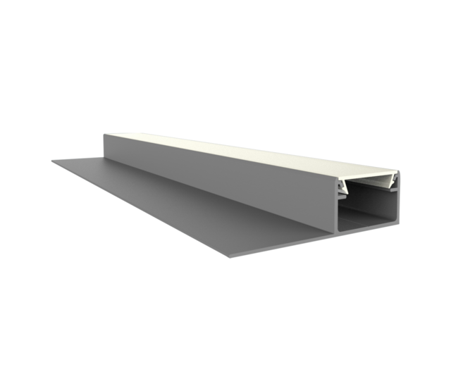 LED-Trockenbauprofil mit opaler Klickabdeckung, 50,14 mm x 14,09 mm – T3H Homam | LED-Streifen-Einbauprofil für Gipskartonplatten, präzise Maße nach DIN-Norm, inklusive opaker Abdeckung für gleichmäßige Lichtverteilung