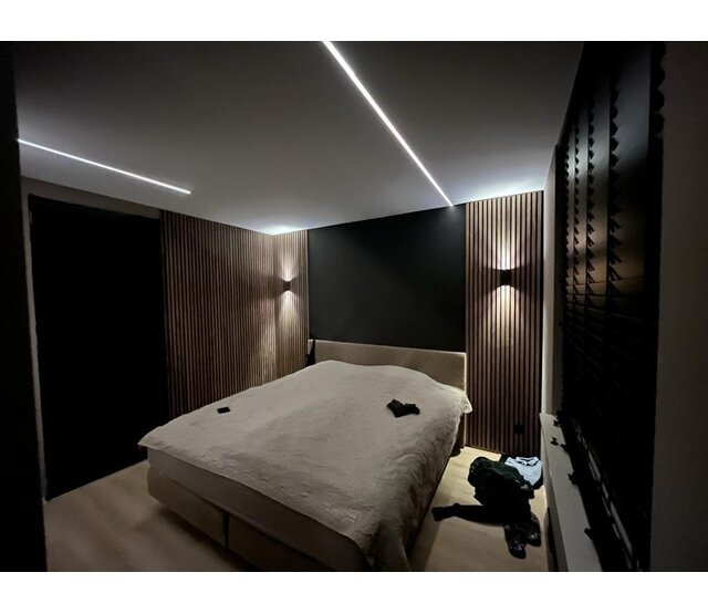 LED-Trockenbauprofil mit opaler Klickabdeckung, 50,14 mm x 14,09 mm – T3H Homam | LED-Streifen-Einbauprofil für Gipskartonplatten, präzise Maße nach DIN-Norm, inklusive opaker Abdeckung für gleichmäßige Lichtverteilung