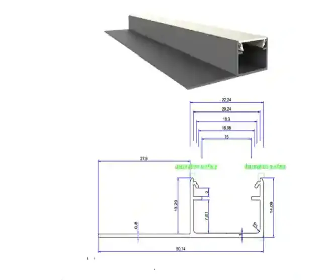 LED-Gipsplattenprofil mit opaker Klickabdeckung, 50,14 mm x 14,09 mm – GIPS300 | LED-Streifen-Einbauprofil für Gipskartonplatten, präzise Maße nach DIN-Norm, inklusive opaker Abdeckung für gleichmäßige Lichtverteilung LED-Gipsplattenprofil mit opaker Klickabdeckung, 50,14 mm x 14,09 mm – GIPS300 | LED-Streifen-Einbauprofil für Gipskartonplatten, präzise Maße nach DIN-Norm, inklusive opaker Abdeckung für gleichmäßige Lichtverteilung