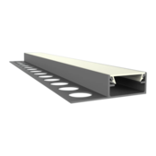LED Fliesenprofil F1H – 40 × 10,8 mm, mit Abdeckung | Für LED Streifen bis 15 mm