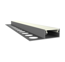 LED Fliesenprofil F1H – 40 × 10,8 mm, mit Abdeckung | Für LED Streifen bis 15 mm