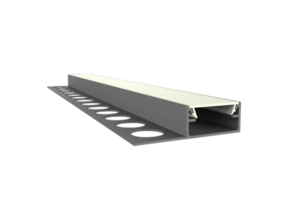LED Fliesenprofil F1H – 40 × 10,8 mm, mit Abdeckung | Für LED Streifen bis 15 mm