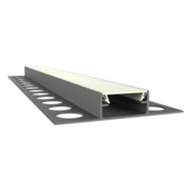 LED Fliesenprofil STUC400 – 58,04 × 10,8 mm, mit Abdeckung | Für LED Streifen bis 15 mm