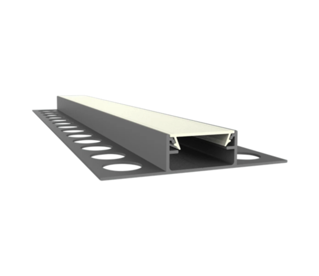 LED Fliesenprofil STUC400 – 58,04 × 10,8 mm, mit Abdeckung | Für LED Streifen bis 15 mm