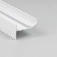 Weiße LED Gipskarton-Deckenleiste mit opaler Klickabdeckung 37x25,9 mm - PLAFOND12UPWEISS