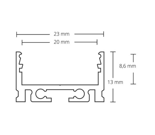 LED-Aluminiumprofil 2000mm mit opaler Klickabdeckung 23mm x 13mm – XL08.1ALU für LED-Streifen, hochwertige Beleuchtungslösung, präzise Maße, optimale Lichtverteilung, ideal für Innenraumbeleuchtung LED-Aluminiumprofil 2000mm mit opaler Klickabdeckung 23mm x 13mm – XL08.1ALU für LED-Streifen, hochwertige Beleuchtungslösung, präzise Maße, optimale Lichtverteilung, ideal für Innenraumbeleuchtung