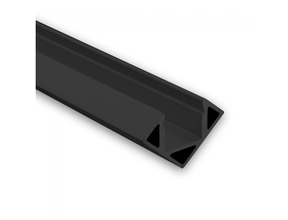 Schwarzes LED Eckprofil 25,66 x 18,01 mm mit Abdeckung – C23SCHWARZ