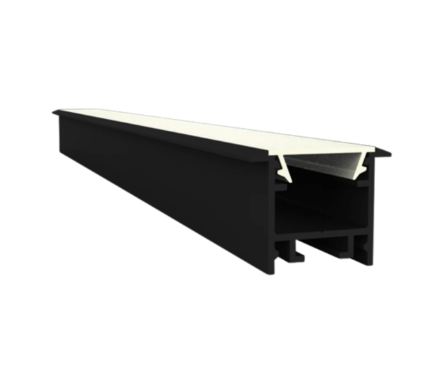 Schwarzes LED-Einbauprofil 15mm x 15,69mm mit Klickabdeckung für LED-Streifen – 303Schwarz | Aluminiumprofil für indirekte Beleuchtung, 15 mm Nutbreite, hochwertige Montage für LED-Technik