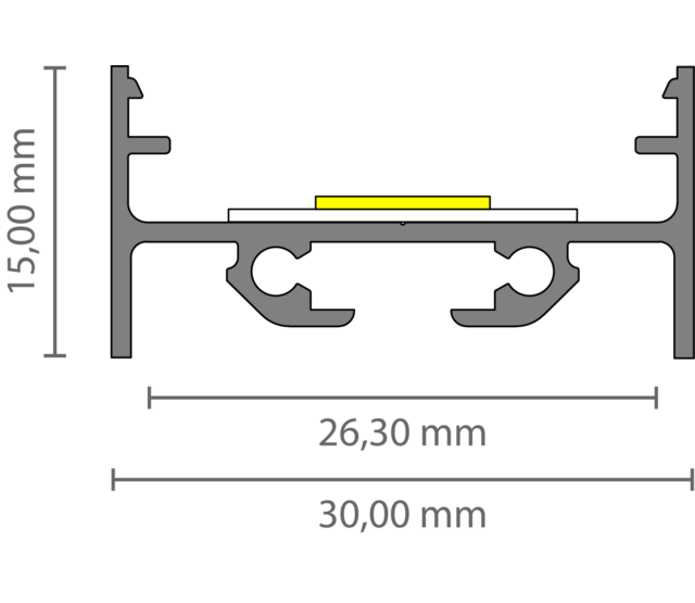 WLED Profil mit opaler Klickabdeckung 30 mm x 15 mm – XL304WEISS für LED Streifen, Aluminium, diffuses Licht, Montageleicht, 30 mm Breite, 15 mm Höhe, ideal für indirekte Beleuchtung WLED Profil mit opaler Klickabdeckung 30 mm x 15 mm – XL304WEISS für LED Streifen, Aluminium, diffuses Licht, Montageleicht, 30 mm Breite, 15 mm Höhe, ideal für indirekte Beleuchtung