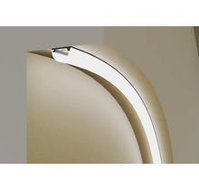 Flexibles weißes LED-Profil mit halbrunder opaker Klickabdeckung, 2 Meter, 20 mm x 3,3 mm – F12WIT – Ideal für LED-Streifen, Montage und Beleuchtungslösungen