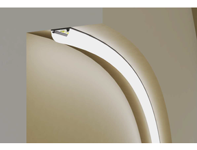 Weißes flexibles LED Aluminiumprofil 2m mit halbrunder opaler Klickabdeckung – 20x3,3mm