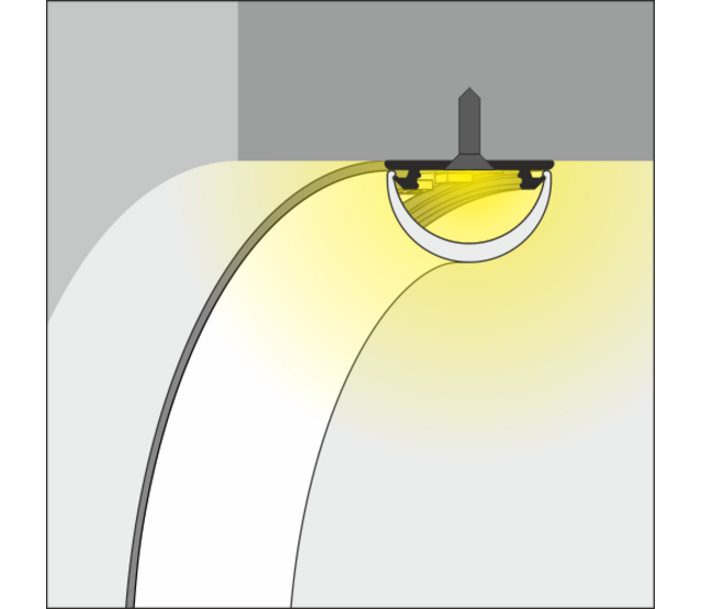 Flexibles weißes LED-Profil mit halbrunder opaker Klickabdeckung, 2 Meter, 20 mm x 3,3 mm – F12WIT – Ideal für LED-Streifen, Montage und Beleuchtungslösungen Flexibles weißes LED-Profil mit halbrunder opaker Klickabdeckung, 2 Meter, 20 mm x 3,3 mm – F12WIT – Ideal für LED-Streifen, Montage und Beleuchtungslösungen