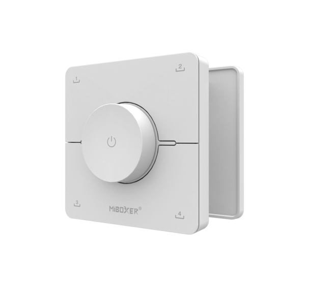 Draadloze Dual White Wanddimmer für LED Streifen - Miboxer K0-WIT - 2-Kanal RGBW Controller, 24V/12V, 144W Max, App-Steuerung, Smart Home Integration, Dimmbar, 2,4 GHz Wi-Fi, Kompatibel mit Alexa & Google Assistant Draadloze Dual White Wanddimmer für LED Streifen - Miboxer K0-WIT - 2-Kanal RGBW Controller, 24V/12V, 144W Max, App-Steuerung, Smart Home Integration, Dimmbar, 2,4 GHz Wi-Fi, Kompatibel mit Alexa & Google Assistant