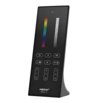 Design LED-Fernbedienung Tischmodell + Schwarze Wandhalterung für alle LED-Streifen – 3 Zonen – Miboxer Y3 – Ideal für RGB-LED-Beleuchtung, dimmbar, kompatibel mit 12V/24V LED-Systemen