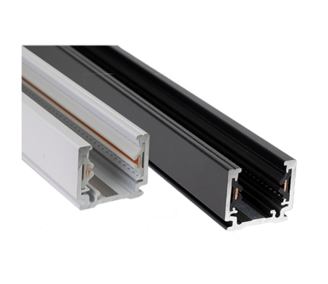 1-Phasen Stromschiene 2 Meter Schwarz – Powergear Schienensystem, 230V, 16A, ideal für Werkstatt, Büro und Industrie