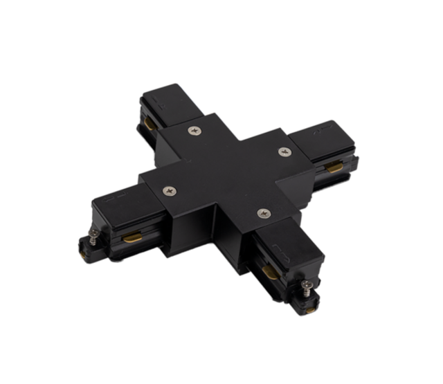 1-Phasen-Schienenverbinder X - Schwarz, 230V, 16A, für Hutschienenmontage, kompatibel mit DIN-Schienen, robustes Design für sichere Stromverteilung in Schaltschränken