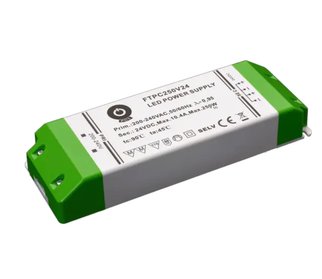 LED-Netzteil 250 Watt 24 Volt 10,4 Ampere – IP20 – kompakt – FTPC250V24 – für LED-Streifen & Beleuchtung – effizient & zuverlässig LED-Netzteil 250 Watt 24 Volt 10,4 Ampere – IP20 – kompakt – FTPC250V24 – für LED-Streifen & Beleuchtung – effizient & zuverlässig