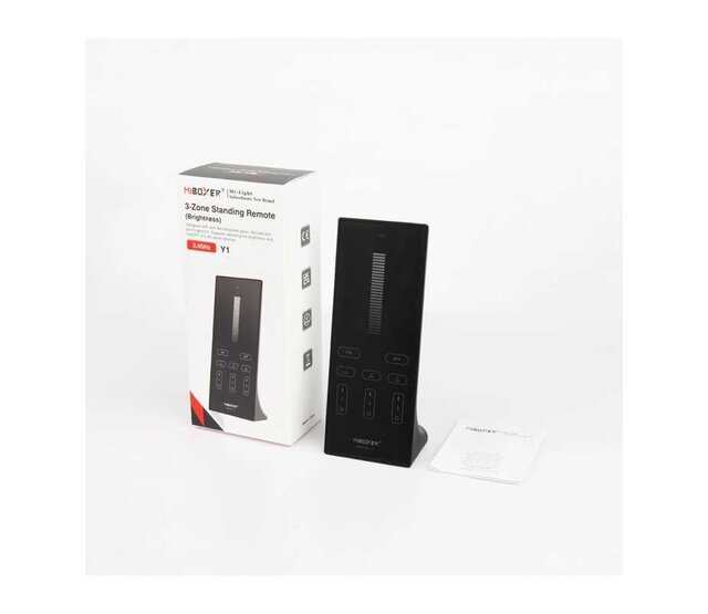Design LED-Fernbedienung Tischmodell + Schwarze Wandhalterung für einfarbige LED-Streifen – 3 Zonen – Miboxer Y1 – Ideal für RGB-LED-Beleuchtung Design LED-Fernbedienung Tischmodell + Schwarze Wandhalterung für einfarbige LED-Streifen – 3 Zonen – Miboxer Y1 – Ideal für RGB-LED-Beleuchtung