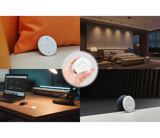 Draadlose Mini LED-Fernbedienung Miboxer K2S Weiß – Steuerung für LED-Streifen, RGB & CCT, 2,4 GHz, 20 m Reichweite, kompatibel mit Smart-Home-Systemen, inkl. Batterien