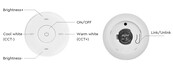 Kabellose Mini LED-Fernbedienung MiBoxer K2S Weiß – Steuerung für LED-Streifen, einfarbig & Dual White, 2,4 GHz Funk, 20 m Reichweite, kompatibel mit Smart-Home-Systemen, inkl. Batterie