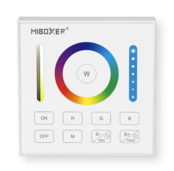 Drahtloser LED Wanddimmer RGBCCT – Steuerung für LED Streifen & Leuchten, Weiß B0, MiBoxer, 24V/12V, 2,4 GHz, App- & Sprachsteuerung, dimmbar, 255 Farben, 3000-6000K, 10-100% Helligkeit