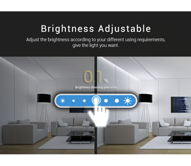 Drahtloser LED Wanddimmer RGBCCT – Steuerung für LED Streifen & Leuchten, Weiß B0, MiBoxer, 24V/12V, 2,4 GHz, App- & Sprachsteuerung, dimmbar, 255 Farben, 3000-6000K, 10-100% Helligkeit