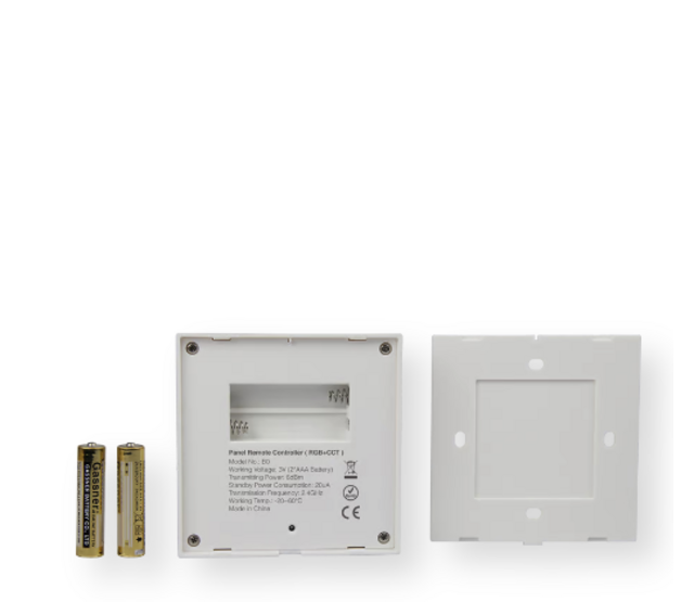 Drahtloser LED Wanddimmer RGBCCT – Steuerung für LED Streifen & Leuchten, Weiß B0, MiBoxer, 24V/12V, 2,4 GHz, App- & Sprachsteuerung, dimmbar, 255 Farben, 3000-6000K, 10-100% Helligkeit