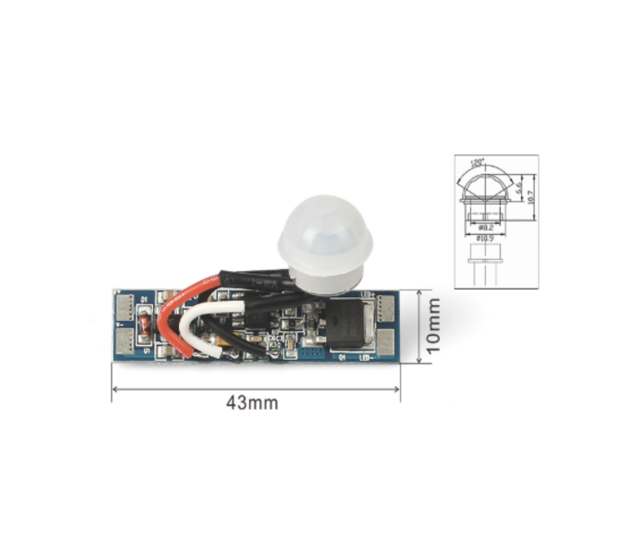 Ultrakompakter LED-Profil PIR Bewegungsmelder SPIR002T, 2 m, 12-24V