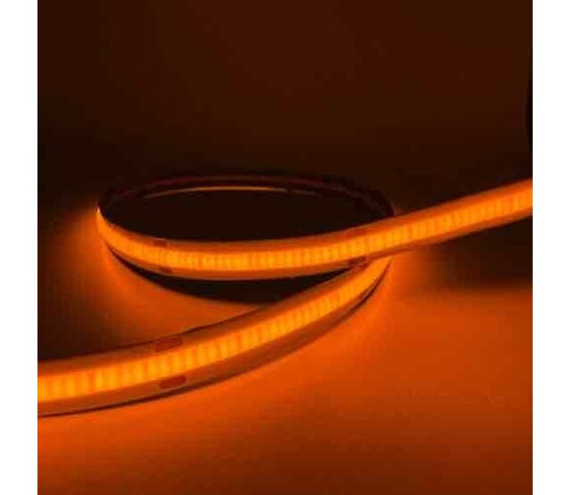 PRO COB LED Streifen Orange 8W 1050LM 480 LEDs/m 24VDC IP20 - 5m | Hochwertiger COB LED-Streifen mit 480 LEDs pro Meter, 1050 Lumen, 24V Gleichstrom, ideal für Akzentbeleuchtung PRO COB LED Streifen Orange 8W 1050LM 480 LEDs/m 24VDC IP20 - 5m | Hochwertiger COB LED-Streifen mit 480 LEDs pro Meter, 1050 Lumen, 24V Gleichstrom, ideal für Akzentbeleuchtung