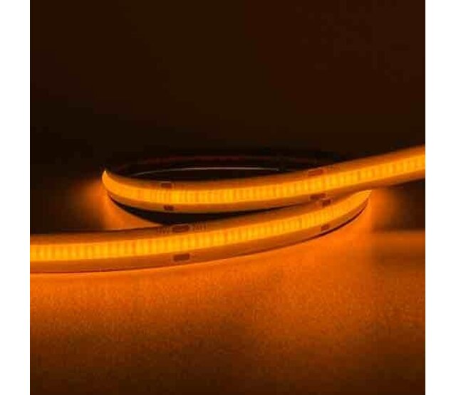 PRO COB LED Streifen Orange 8W 1050LM 480 LEDs/m 24VDC IP20 - 5m | Hochwertiger COB LED-Streifen mit 480 LEDs pro Meter, 1050 Lumen, 24V Gleichstrom, ideal für Akzentbeleuchtung PRO COB LED Streifen Orange 8W 1050LM 480 LEDs/m 24VDC IP20 - 5m | Hochwertiger COB LED-Streifen mit 480 LEDs pro Meter, 1050 Lumen, 24V Gleichstrom, ideal für Akzentbeleuchtung
