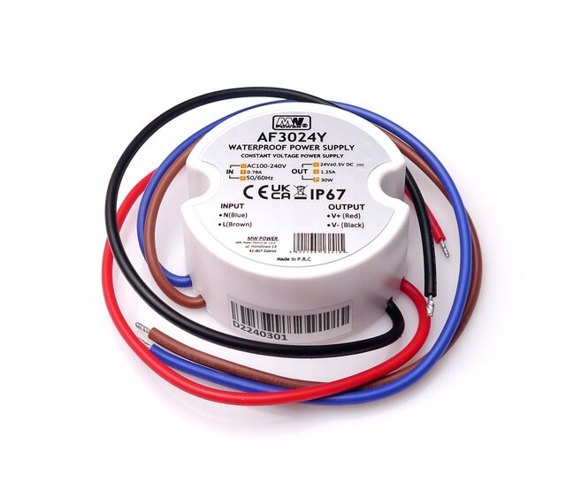 Wasserdichte Mini-Steckdose für LED-Streifen – 30 Watt 24 Volt 1,25 Ampere – IP67 geschützt – AF3024Y – ideal für Außenbereich & Feuchträume Wasserdichte Mini-Steckdose für LED-Streifen – 30 Watt 24 Volt 1,25 Ampere – IP67 geschützt – AF3024Y – ideal für Außenbereich & Feuchträume