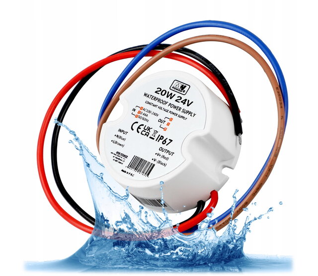 Mini-Steckdose für LED-Streifen: 20 Watt, 24 Volt, 0,83 Ampere – IP67 wasserdicht – AF2024Y – Ideal für Außen- und Innenbeleuchtung Mini-Steckdose für LED-Streifen: 20 Watt, 24 Volt, 0,83 Ampere – IP67 wasserdicht – AF2024Y – Ideal für Außen- und Innenbeleuchtung