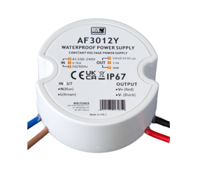 Mini LED-Treiber Netzteil 30 Watt 12 Volt 2,5 Ampere – IP67 wasserdicht – AF3012Y – Ideal für LED-Streifen & Beleuchtung – Kompakt & robust Mini LED-Treiber Netzteil 30 Watt 12 Volt 2,5 Ampere – IP67 wasserdicht – AF3012Y – Ideal für LED-Streifen & Beleuchtung – Kompakt & robust
