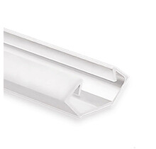 Weißes LED-Eckprofil C23.2 mit opaler Klickabdeckung, 1 oder 2 m