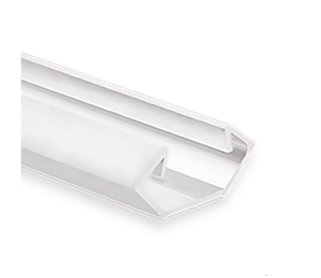 Weißes LED-Eckprofil C23.2 mit opaler Klickabdeckung, 1 oder 2 m