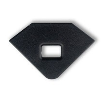 Schwarze Endkappe mit Kabeldurchführung C23.2ZWART, 22 mm breit, IP20, für 12/24V LED-Streifen in Aluminiumprofilen