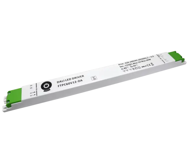 SLIM DALI LED-Treiber 60 Watt 12 Volt 5 Ampere – IP20 – kompakt – FTPC60V12-S-DA6 – ideal für LED-Streifen & Beleuchtungssysteme