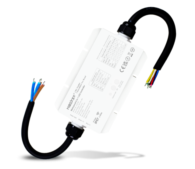 Wasserdichter WiFi + 2,4 GHz LED-Controller 12–24V 20A für LED-Streifen, optional mit Fernbedienung WL5-WP – IP67, dimmbar