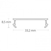 XL LED-Aluprofil 3 m, 40x50 mm mit Klick-Abdeckung für LED Streifen