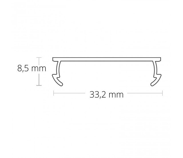 XL LED-Aluprofil 3 m, 40x50 mm mit Klick-Abdeckung für LED Streifen