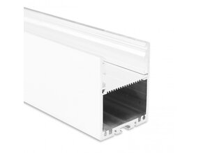 XL LED Aluminiumprofil 3 m Weiß 40x50 mm mit Klick-Abdeckung für LED Streifen