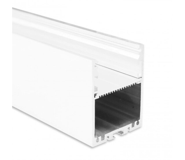 XL LED-Aluminiumprofil 300 cm, 40x50 mm, mit Klick-Abdeckung, für LED-Streifen, weiß, hochwertige Beleuchtungslösung, ideal für Innenräume, präzise Lichtführung XL LED-Aluminiumprofil 300 cm, 40x50 mm, mit Klick-Abdeckung, für LED-Streifen, weiß, hochwertige Beleuchtungslösung, ideal für Innenräume, präzise Lichtführung
