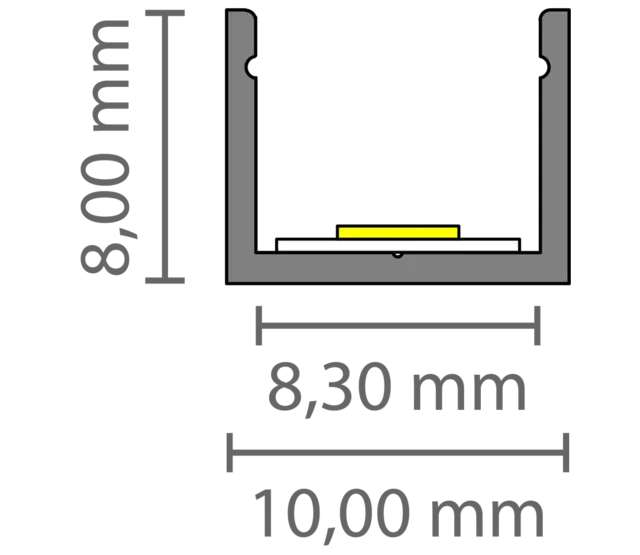 SLIM LED-Aluminiumprofil 10 mm x 8 mm mit Klick-Abdeckung für LED-Streifen – SLIM308ALU | Präzise Montage, optimale Lichtverteilung, hochwertiges Aluminium, ideal für Innenbeleuchtung SLIM LED-Aluminiumprofil 10 mm x 8 mm mit Klick-Abdeckung für LED-Streifen – SLIM308ALU | Präzise Montage, optimale Lichtverteilung, hochwertiges Aluminium, ideal für Innenbeleuchtung