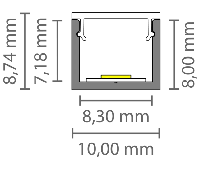 Schwarzes SLIM LED-Aluminiumprofil 10 mm x 8 mm mit Klick-Abdeckung für LED-Streifen – SLIM308ZWART | Hochwertiges Design, präzise Verarbeitung, optimale Lichtstreuung Schwarzes SLIM LED-Aluminiumprofil 10 mm x 8 mm mit Klick-Abdeckung für LED-Streifen – SLIM308ZWART | Hochwertiges Design, präzise Verarbeitung, optimale Lichtstreuung