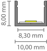Schwarzes SLIM LED-Aluminiumprofil 10 mm x 8 mm mit Klick-Abdeckung für LED-Streifen – SLIM308ZWART | Hochwertiges Design, präzise Verarbeitung, optimale Lichtstreuung Schwarzes SLIM LED-Aluminiumprofil 10 mm x 8 mm mit Klick-Abdeckung für LED-Streifen – SLIM308ZWART | Hochwertiges Design, präzise Verarbeitung, optimale Lichtstreuung