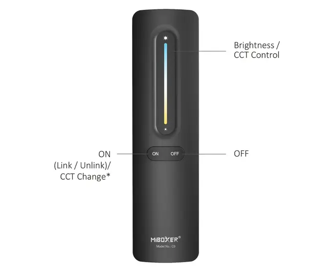 Funkfernbedienung für CCT/Dual-Weiß LED-Streifen – 1 Zone – Miboxer C3 – Steuerung von Farbtemperatur & Helligkeit – Ideal für RGBW-LED-Beleuchtung – Kompatibel mit 12V/24V LED-Streifen – Einfache Installation Funkfernbedienung für CCT/Dual-Weiß LED-Streifen – 1 Zone – Miboxer C3 – Steuerung von Farbtemperatur & Helligkeit – Ideal für RGBW-LED-Beleuchtung – Kompatibel mit 12V/24V LED-Streifen – Einfache Installation