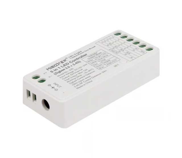 5-in-1 TUYA Zigbee + 2,4GHz LED-Controller für Single Color/Dual White/RGB/RGBW/RGBWW/RGBCCT LED-Streifen 12-24V – SZ5